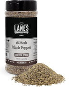 Lane's 16 Mesh Coarse Black Pepper Ground, 8 oz - Premium Coarse Ground Black Pepper Seasoning with Bold Flavor, Slow-Release Heat, Ideal for Grilling & Cooking, Gluten-Free Spice, No Preservatives
