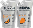 Funkin Puree Twin Pack Bundle | Passion Fruit and Mango | Real Fresh Fruit for Cocktails, Drinks, Smoothies, Cooking | No Added Preservatives or Flavorings (2.2 lbs)