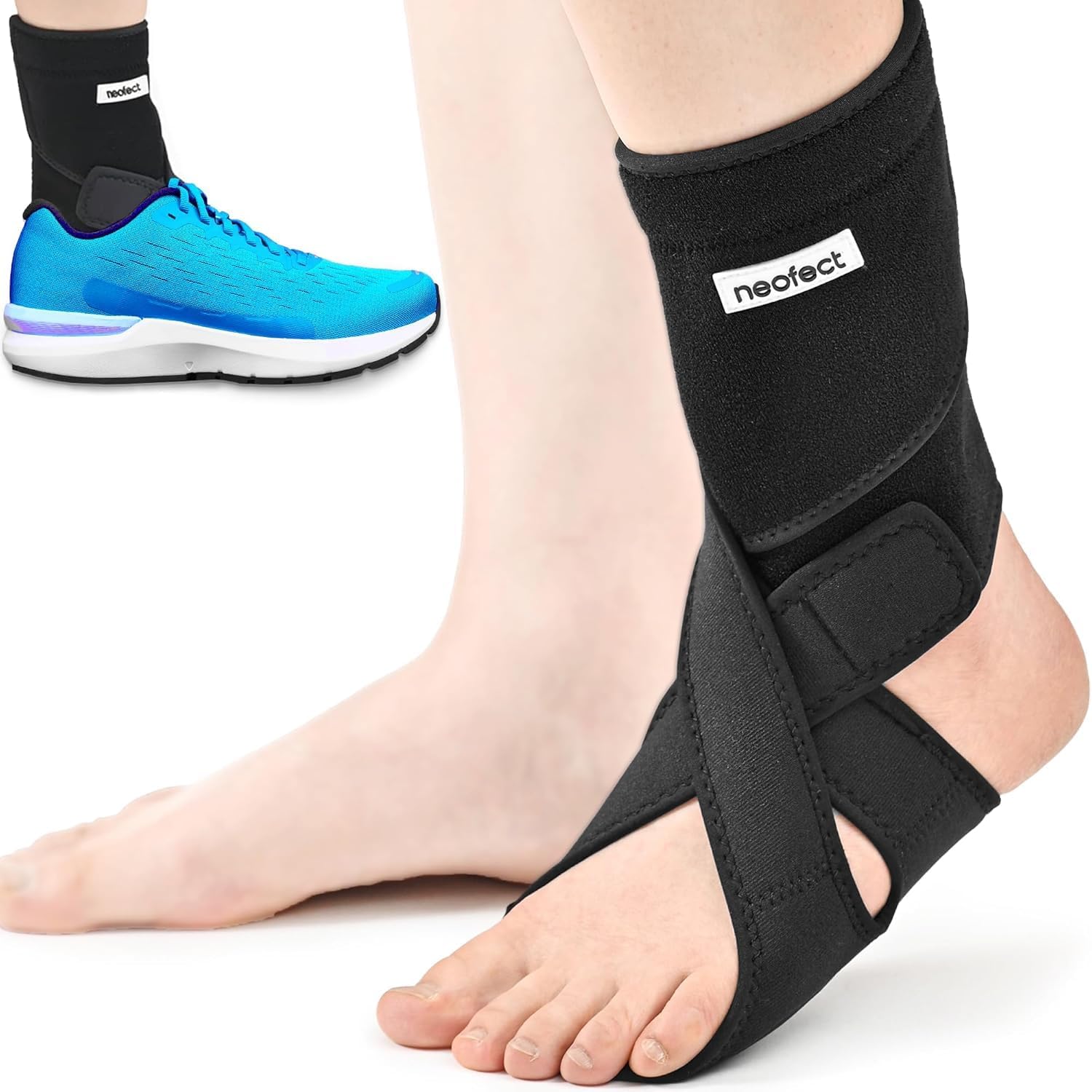NEOFECT Drop Foot Brace - Adjustable AFO Ankle Brace for Walking & Stroke Recovery, Breathable Material for Ankle and Foot Support, Comfortable Design (Medium/Left)