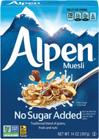 Alpen Muesli Cereal, No Sugar Added, 14 Ounce