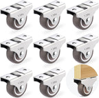 8Pcs 1.5 Inch Fixed Caster Wheels Heavy Duty, Rigid Plate Casters Wheels for Furniture, Cabinet, Under Bed Storage Drawer, Non Swivel, with Screws