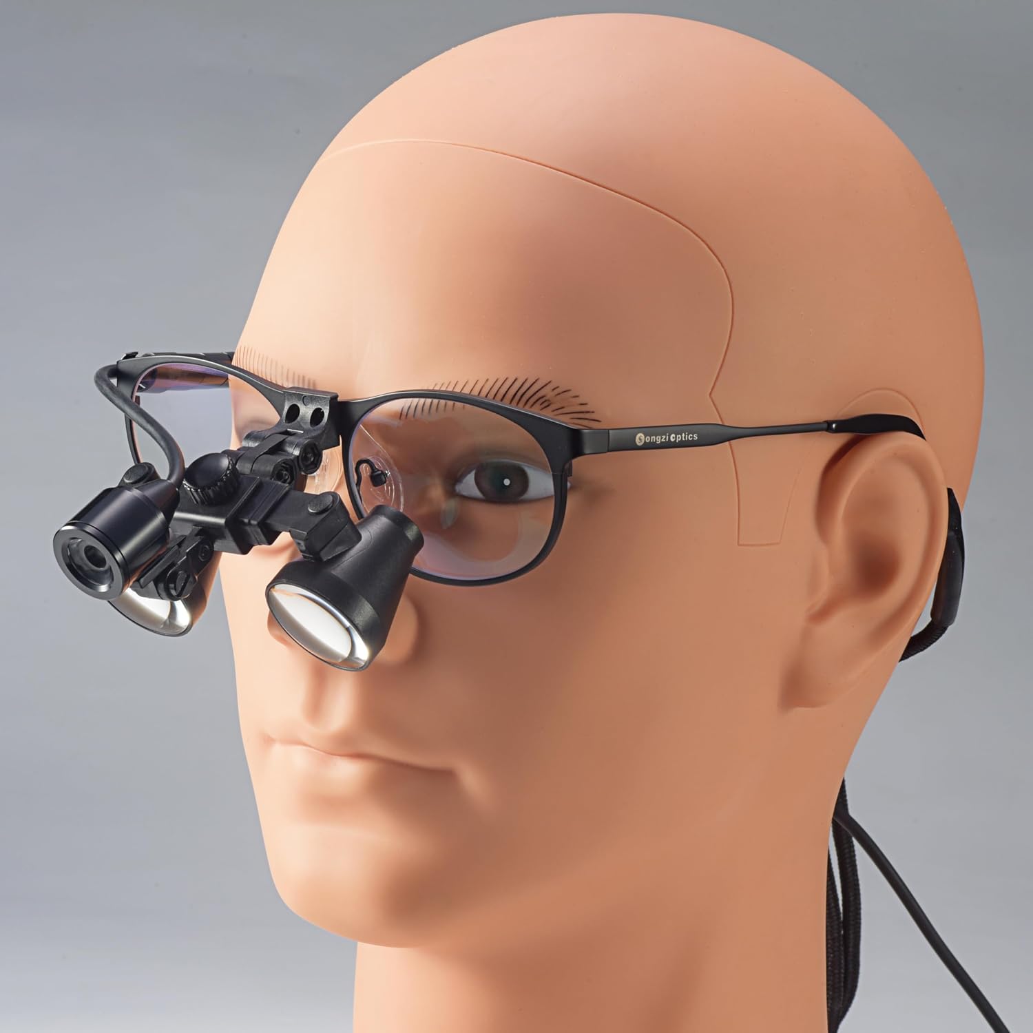 2.5X 3X 3.5X Optional Titanium Frame Binocular Dental Surgical Loupes with High Brightness Led Headlight (Working Distance :(360-460 mm) R, Magnification:3.5X)