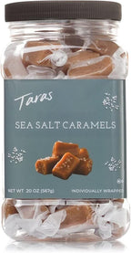 Taras Gourmet Sea Salt Caramels | All Natural Candy | Creamy & Individually Wrapped with Real Butter (20 oz)