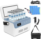 Electric Insulin Cooler Travel Case Box, Mini Insulin Fridge, Portable Insulin Refrigerator Diabetic Cooler Box for 4-5 Pens, 2-18℃ Temperature Control, with Handle, Power Supply, Rechargeable Battery