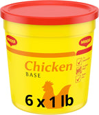 Maggi Chicken Base, Stock and Bouillon, Gluten Free, No MSG, Bulk 1 lb Tub (Pack of 6)