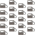 20 PCS Keychain Wristlet Hardware Set, 1 Inch Key Fob with Rings for DIY Bag Webbing, Lanyard & Wrist Strap Making Supplies (20pcs-Black)