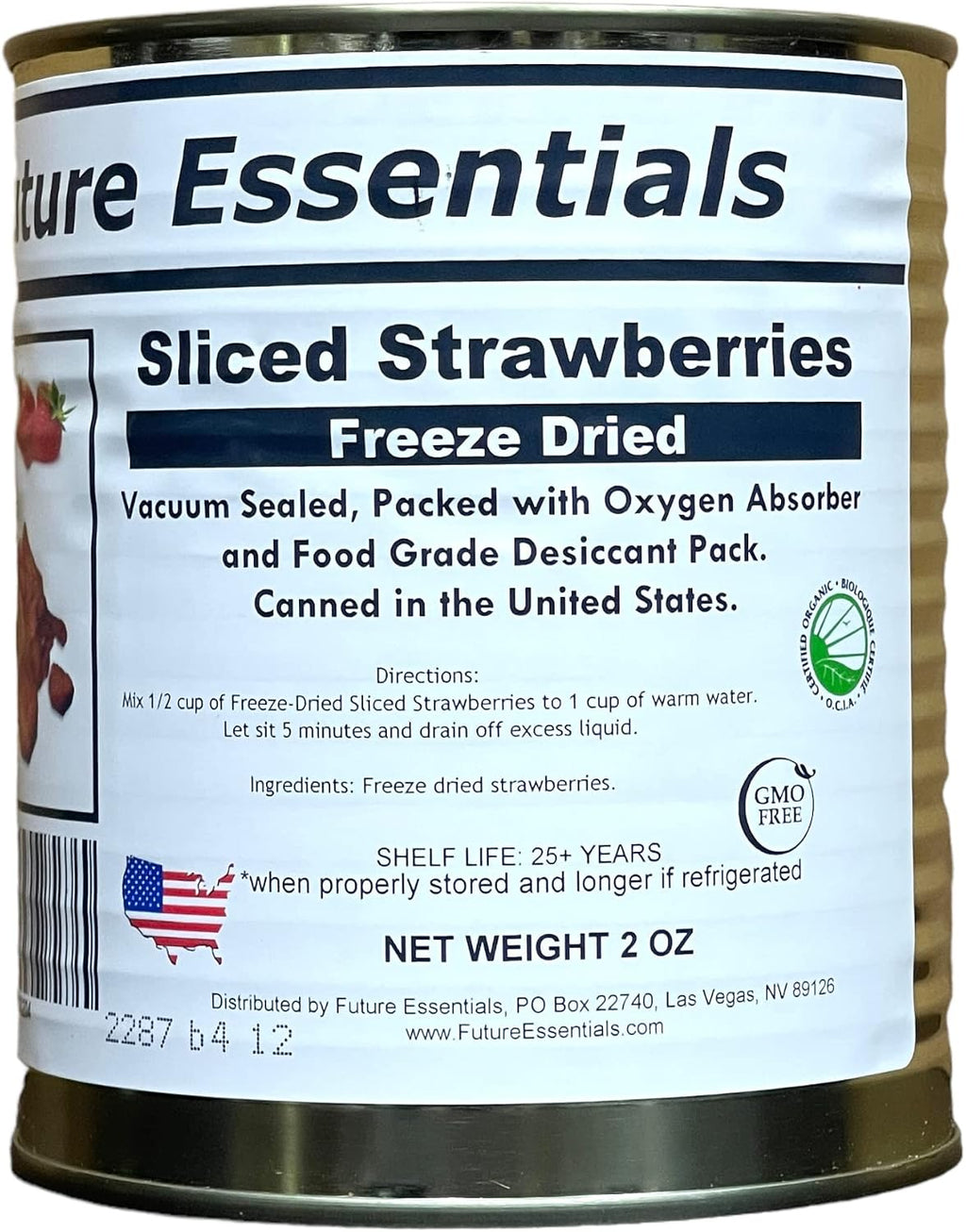 Future Essentials Canned Freeze Dried Sliced Strawberries (2.2 oz)