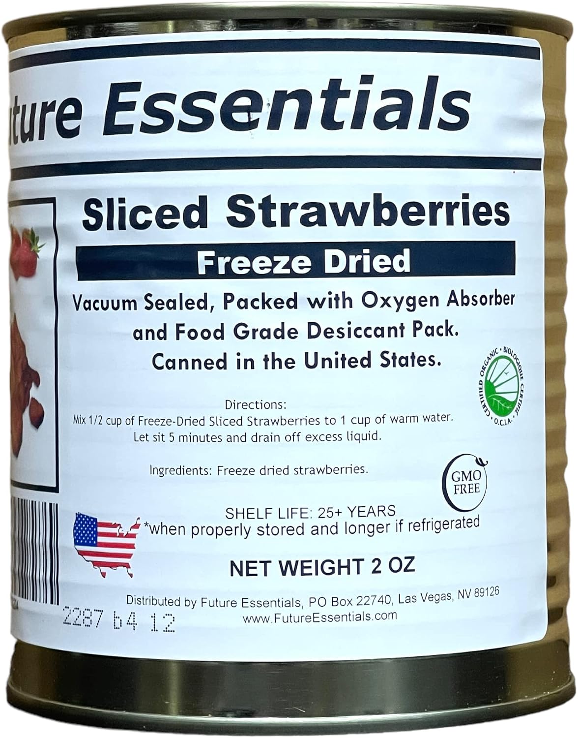 Future Essentials Canned Freeze Dried Sliced Strawberries (2.2 oz)