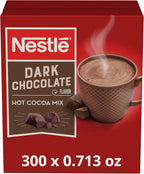 Nestle Hot Chocolate Packets, Dark Chocolate Flavor Hot Cocoa Mix, Made with Real Cocoa, Bulk Pack, 0.71 oz Packet (Pack of 300)