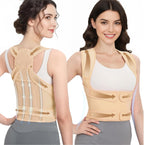 Posture Corrector for Women & Men – Adjustable Back Brace with Full Back Support, Shoulder Straightener for Spine Alignment, Scoliosis, Hunchback & Back Pain Relief (Beige, Medium)