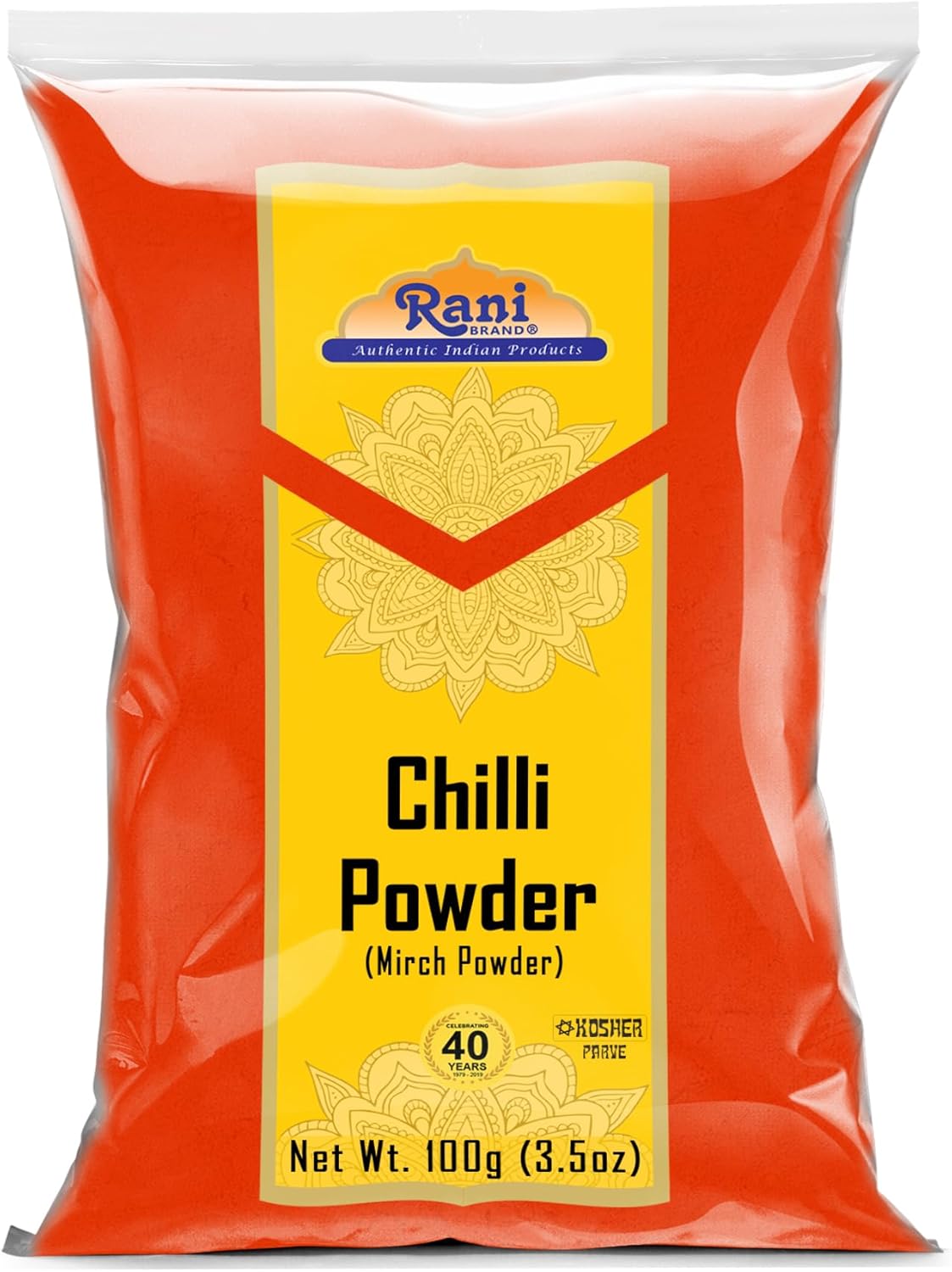 Rani Chilli Powder (Mirchi) Ground Indian Spice 3.5oz (100g) ~ All Natural | Salt-Free | Vegan | No Colors | Gluten Friendly | NON-GMO | Kosher | Indian Origin