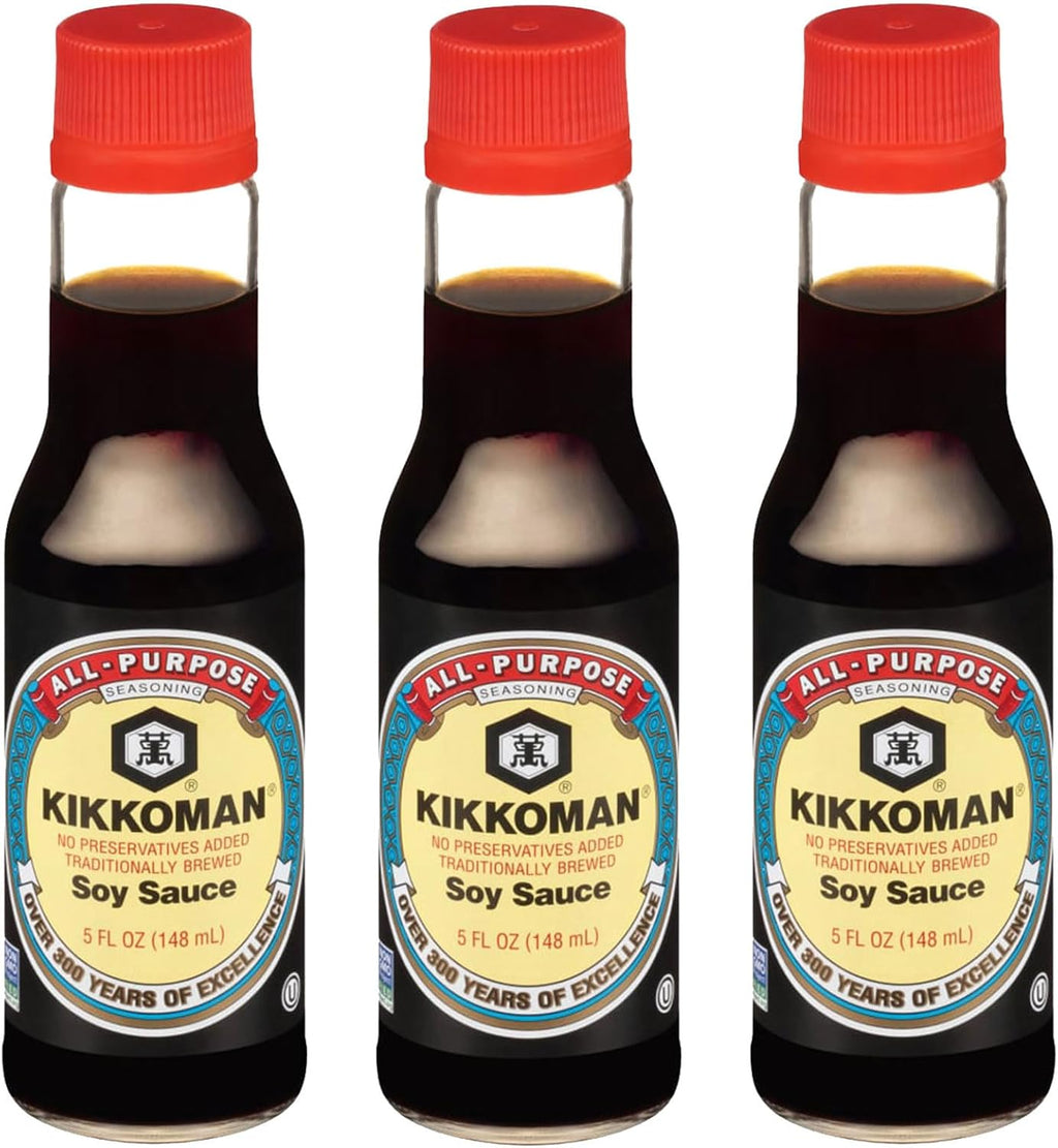 Kikkoman Naturally Brewed Soy Sauce, 5 Ounce (Pack of 3)