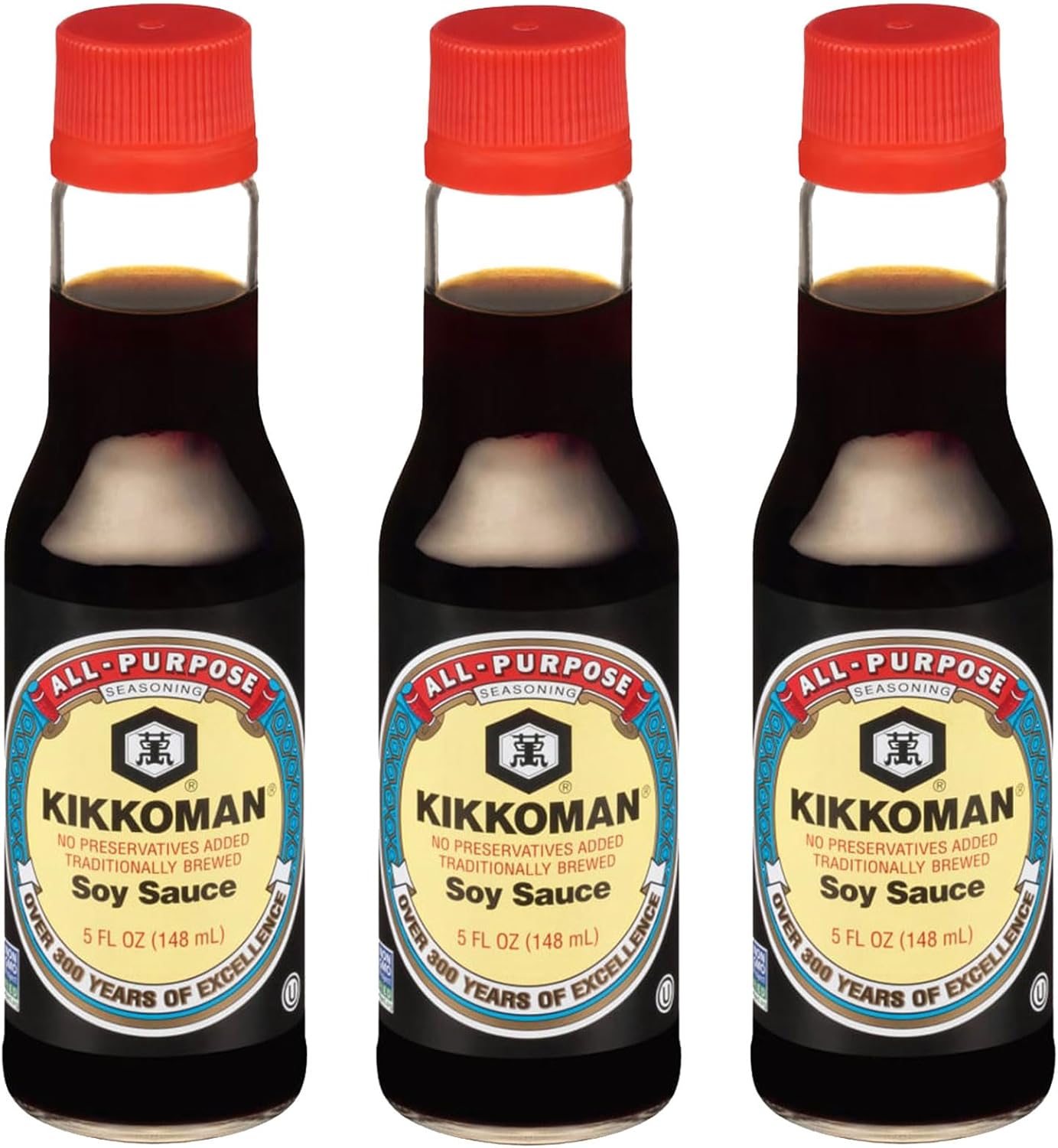 Kikkoman Naturally Brewed Soy Sauce, 5 Ounce (Pack of 3)