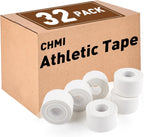 CHMI Athletic Tape,White Sports Tape (32 Pack), 320 Yards Rolls Very Strong Easy Tear NO Sticky Residue Best Tape for Gymnastics Climbing Bat Injuries Medical (1.5 Inch X 320 Yards).