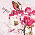 20-ct 6.5 Floral Napkins for Decoupage Pretty Pink Flower Mother's Day Spring Paper Decorative Lunch Dinner Magdalena Napkins for Valentine V Day Arts Crafts 3-ply Soft Beautiful