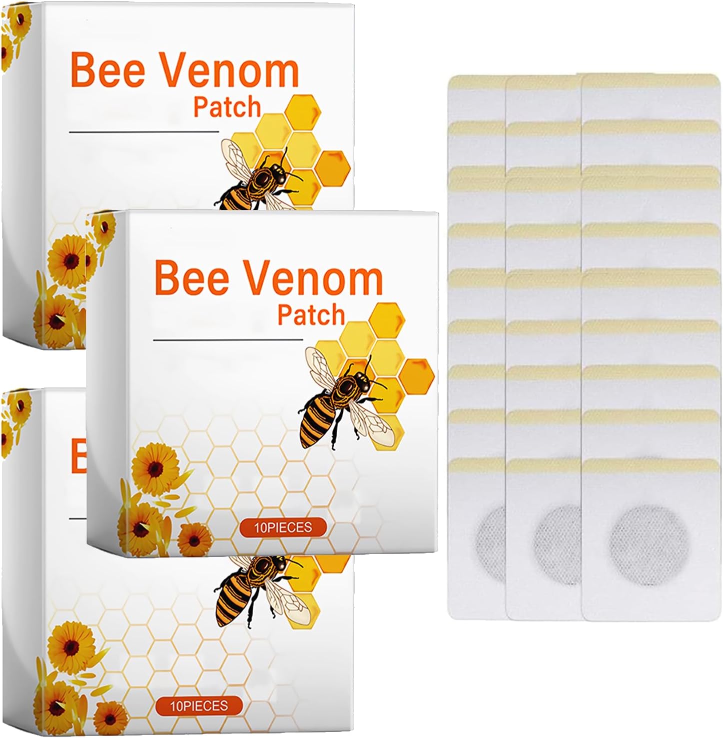 30pcs Bee Venom Patches, Lymphatic Drainage Patches for Women and Men