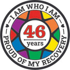 Recovery Pride Medallion in Years 1-50 Recovery AA Chip Sober Medallion (Year 46)