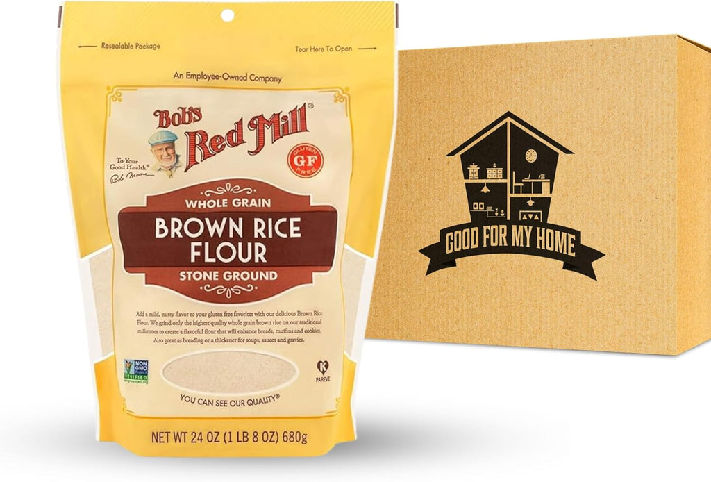 Gluten Free Brown Rice Flour, 24 Oz comes with GOOD FOR MY HOME Box, 1.5 Pound (Pack of 1)