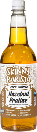 Skinny Food Co Hazelnut Praline Syrup Zero Calorie 35 Fl Oz - Sugar Free Hazelnut Coffee Syrups For Tea, Hot Chocolate, Fruit, Baking, Protein Drinks - Vegan-Friendly, Gluten-Free & Fat-Free