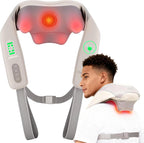 Heycool Cordless Neck and Shoulder Massager, Graphene Heating, Upgraded Shiatsu Back Massager Pillow for Neck, Shoulder