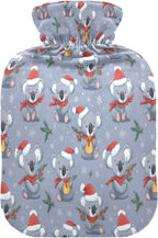 Koala Holly Leaf Hot Cold Water Bottle with Fleece Cover PVC Hot Water Bag 1 Liter