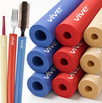 Vive Foam Tubing (9 Pack) - Utensil Padding Grips - Spoon, Fork Round Hollow Medical Closed Cell Tube - Cut to Length - Provides Wider, Larger Grip Pipe Tool for Dexterity, Disabled, Elderly