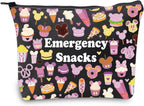 JXGZSO Emergency Food Storage Bag - Reusable Zipper Pouch, Food Safe, Snack Lover Gift (Emergency Snacks 2 Black)