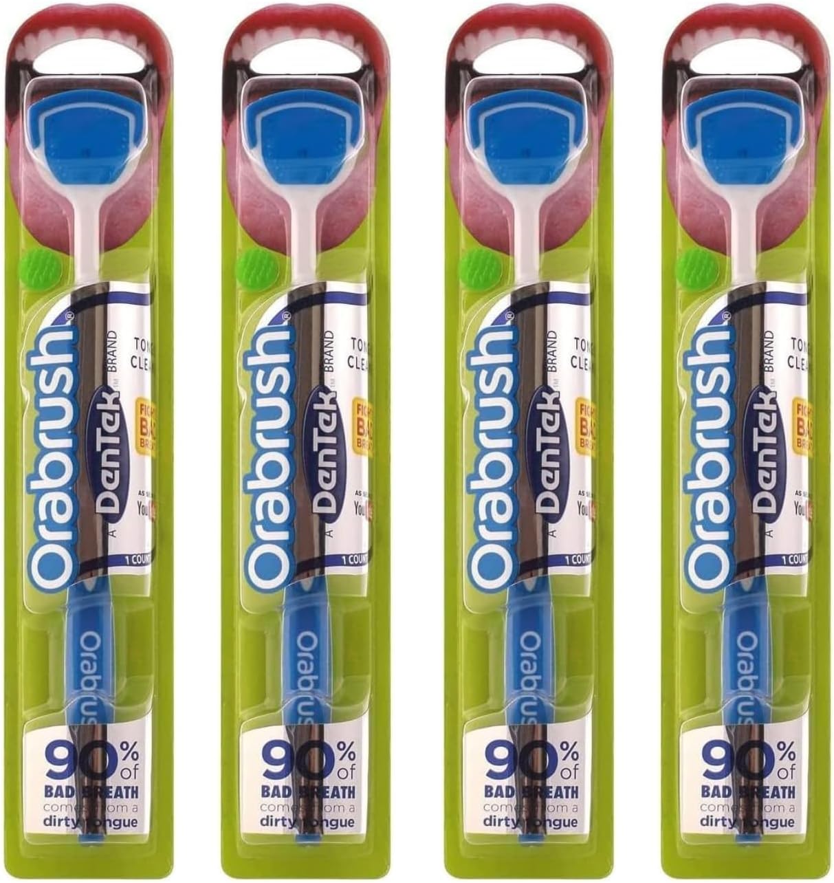 Dentek Orabrush Tongue Cleaner (Pack of 4) Colors May Vary