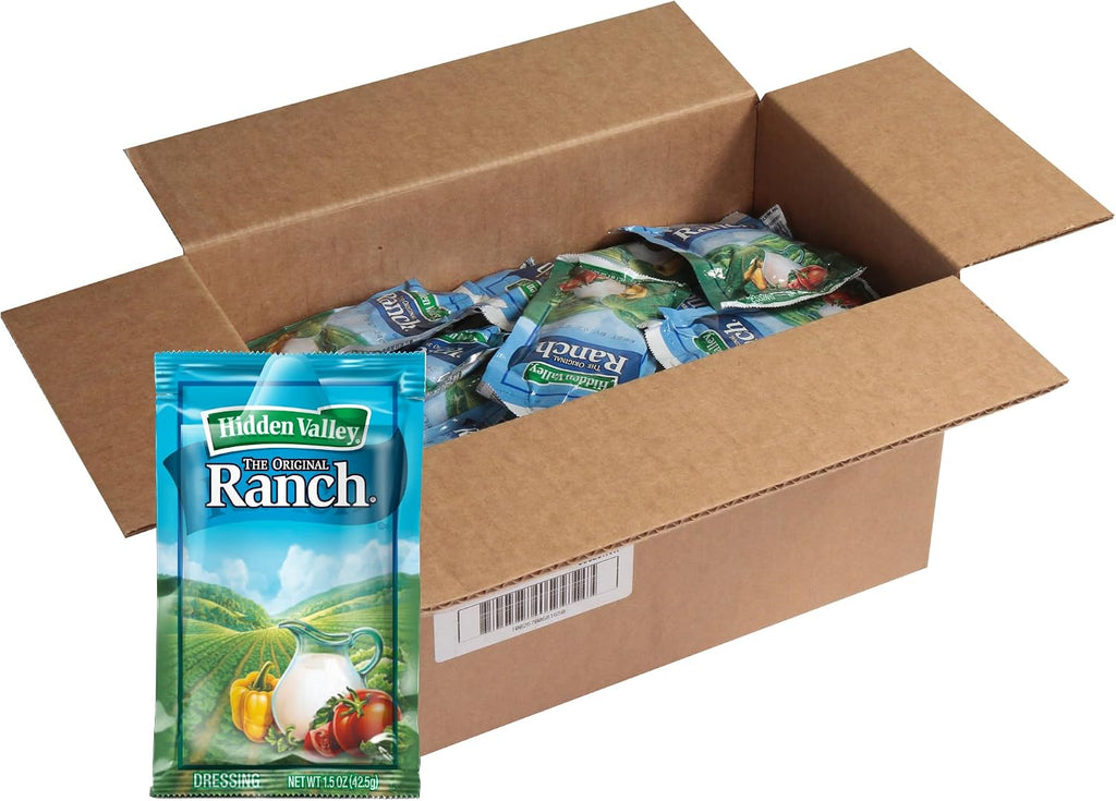 Ventura Foods Hidden Valley Original Ranch Dressing and Dip, 1.5 oz Individual Packets, Creamy Herb and Spice Blend, 84 Count