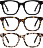 Reading Glasses for Women Men - Blue Light Blocking Magnifying Readers,Square Anti-Glare Computer Eyeglasses