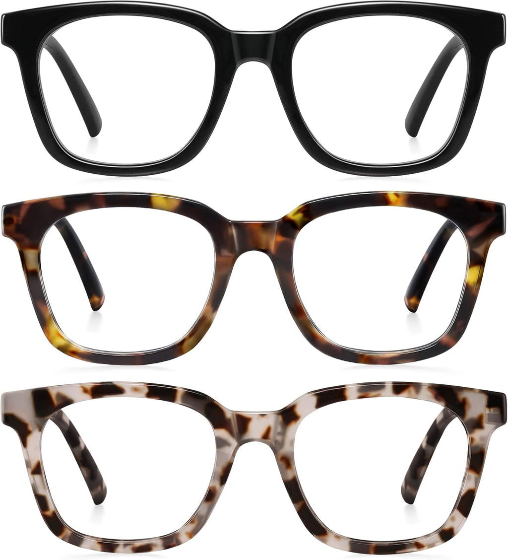 Reading Glasses for Women Men - Blue Light Blocking Magnifying Readers,Square Anti-Glare Computer Eyeglasses