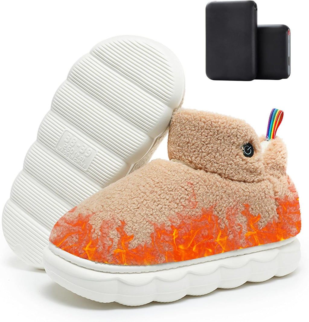 Lilia Heated Slippers for Women with 5000mAh Battery Pack Electric Heated House Shoes rechargeable, heating shoes Foot Warmer with 5V Battery