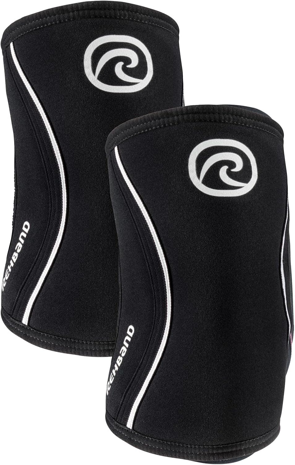 Rehband Elbow 5mm Compression Sleeve, Neoprene Elbow Sleeves for Weightlifting, Anatomical Design, Non-Slip & Close Fitting, Elbow Support Unisex, Colour:Black - 1 Pair, Size:Large
