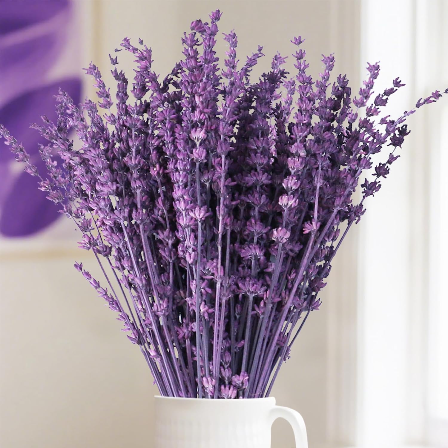 Dried Lavender Flower Bundle for Vase Decor –15''-17'' 2oz(56g) Preserved Lavender Sprigs Purple Flower Bouquet Floral for Wedding Table Home Decor DIY Craft, Dry Plant, Fragrance