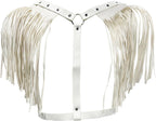 Men's PU Leather Tassel Body Chest Harness Adjustable Punk Gothic Bandage Costume Rave Party Body Accessories