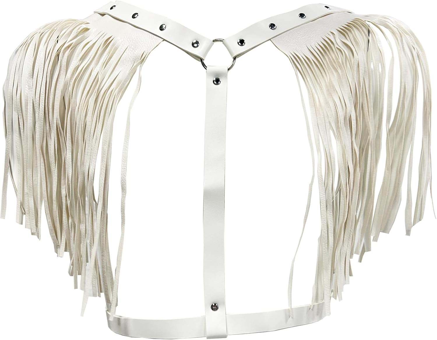 Men's PU Leather Tassel Body Chest Harness Adjustable Punk Gothic Bandage Costume Rave Party Body Accessories
