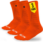 NXTRND 3 Pairs Compression Sports Crew Socks for Men, Cushion Athletic Socks, Basketball, Football and Running