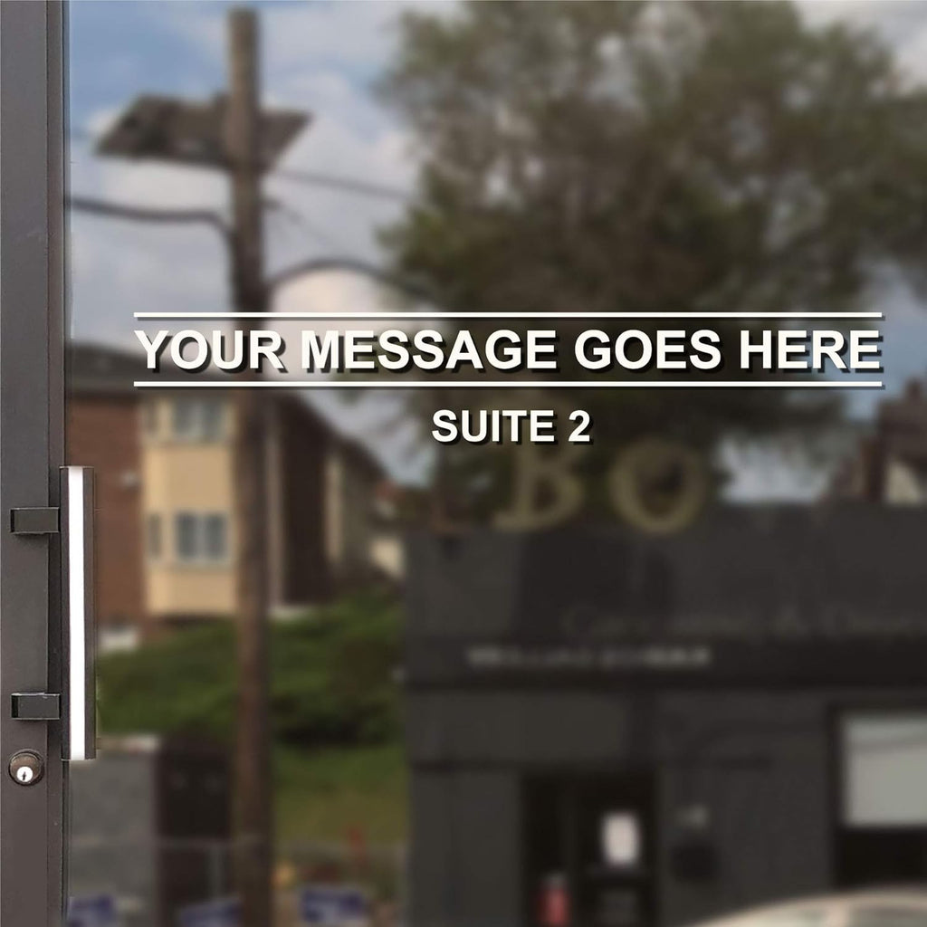 Simple Custom Business Hour Window Decal - Text Lines with an Arrow Shape Decal - Vinyl Custom Lettering, Glass Door Sign - Free Squeegee - Easy Install Manual (1"X28")