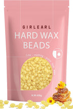 GIRLEARLE Hard Wax Beads, 1lb Honey Wax Beans for Hair Removal, Hard Wax for Sensitive Skin at Home, Wax Refill Perfect for Brazilian Bikini, Legs, Facial, Eyebrow and Full Body for Women and Men