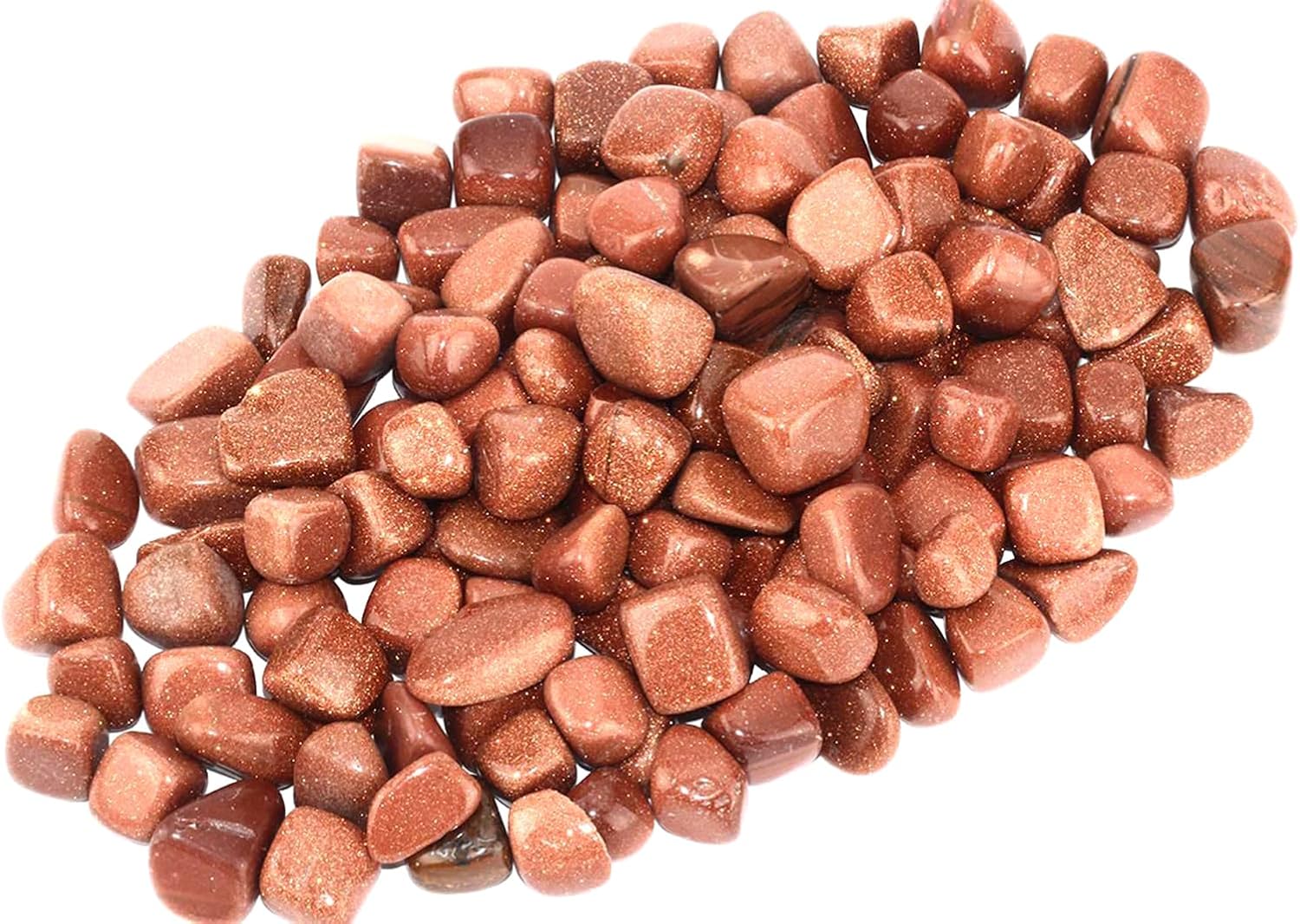 ZenQ 1 lb Gold Sandstone Tumbled Stone Chips Crushed Crystal Quartz Pieces