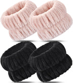 Darfukei Wrist Bands for Washing Face, 4pcs Spa Face Washing Wristbands, Microfiber Arm Wrist Towels, Absorbent Wash Wristbands for Woman Men, Prevent Water from Spilling Down Your Arms