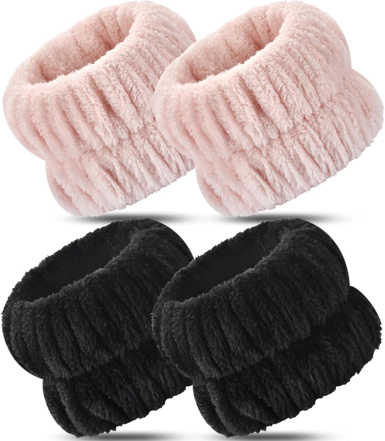 Darfukei Wrist Bands for Washing Face, 4pcs Spa Face Washing Wristbands, Microfiber Arm Wrist Towels, Absorbent Wash Wristbands for Woman Men, Prevent Water from Spilling Down Your Arms
