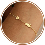 Dog Easter Mom Gifts for Dog Lover Initial Bracelet for Women with Heart Adjustable Pet Paw Gold Bracelets for Women Non Tarnish Memorial Gift for Pet Lover Birthday Jewelry