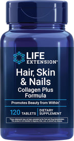 Life Extension Hair, Skin, & Nails- Collagen Plus, 120 Count