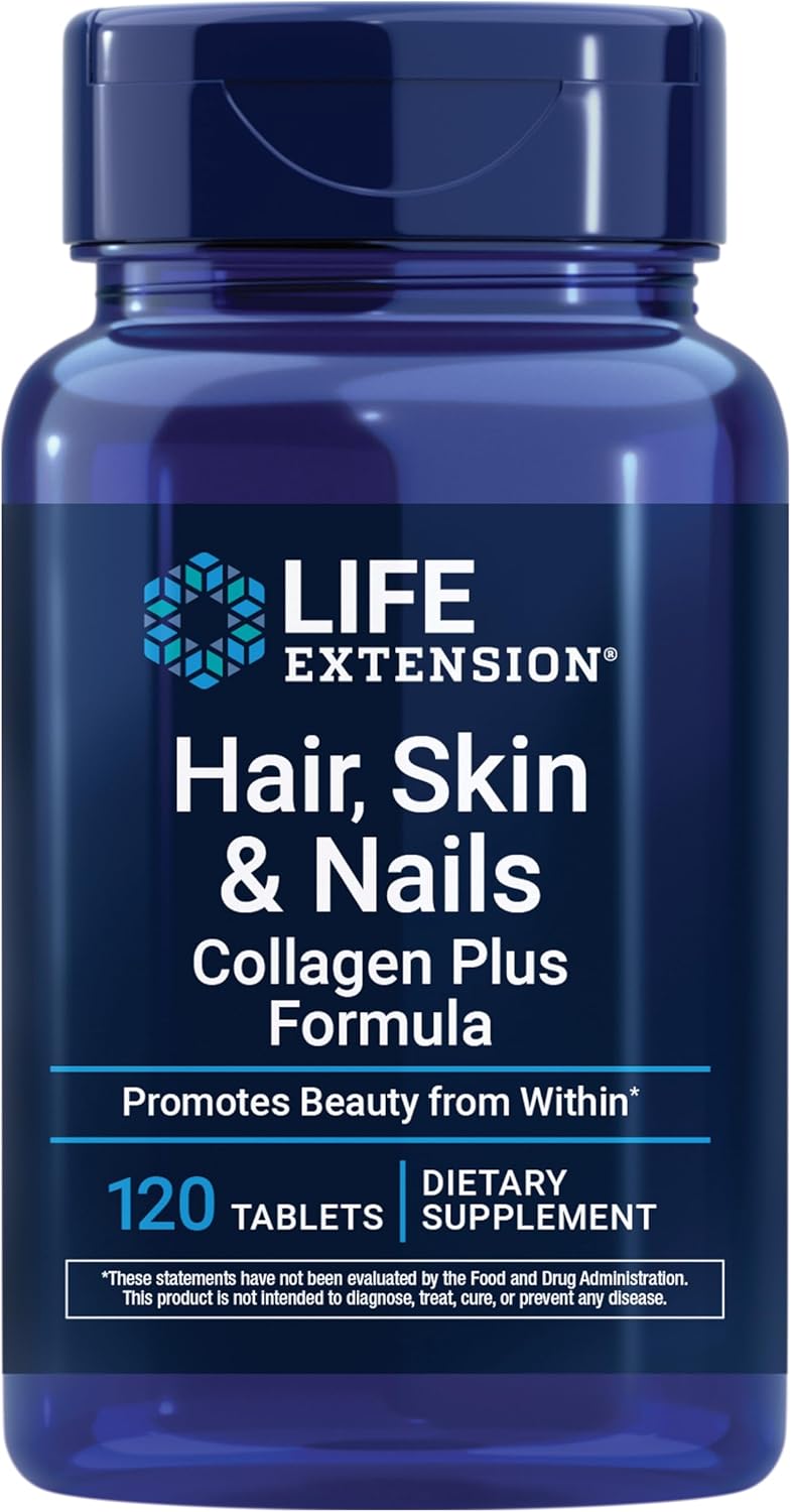Life Extension Hair, Skin, & Nails- Collagen Plus, 120 Count