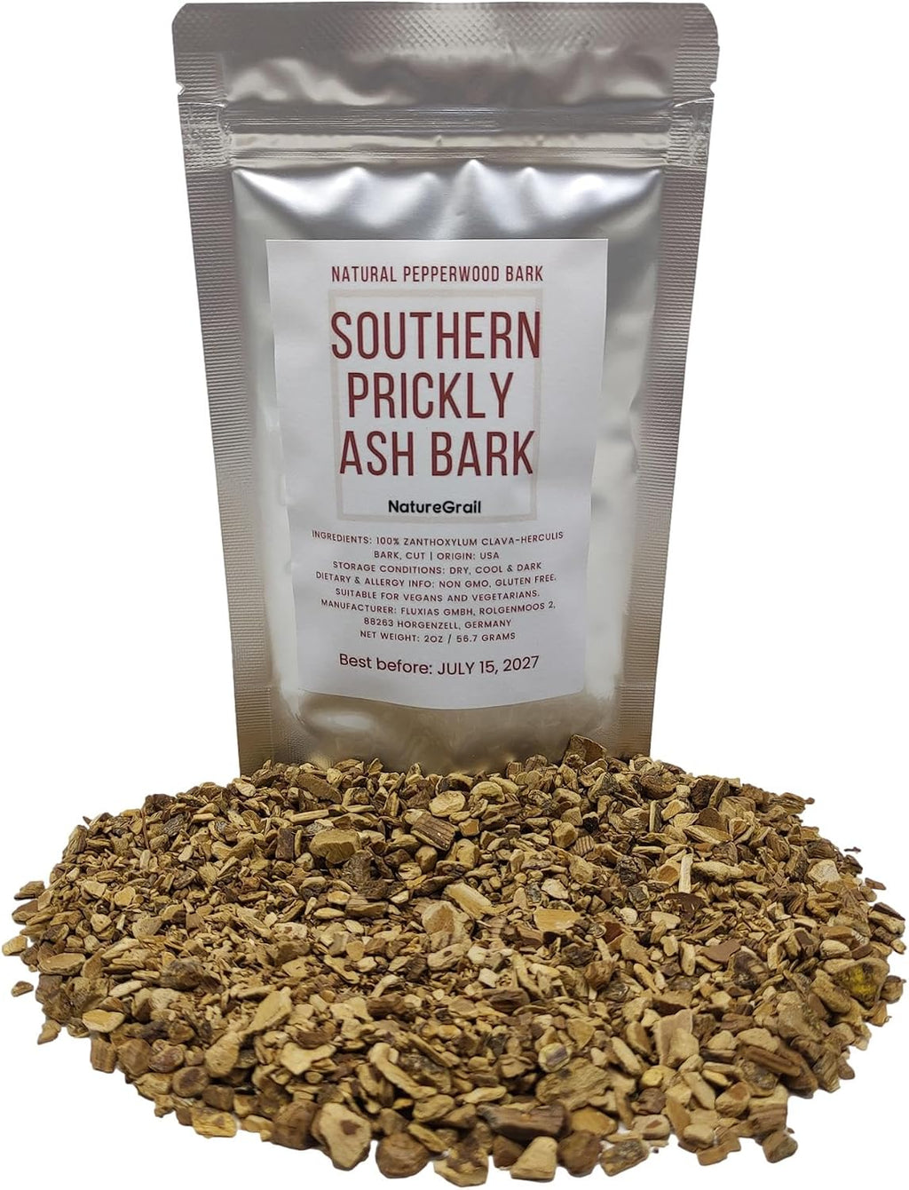 Southern Prickly Ash Bark - 100% Zanthoxylum Clava-herculis, Cut & Dried - Hercules' Club or Toothache Tree Bark - 2.0oz/56.7g