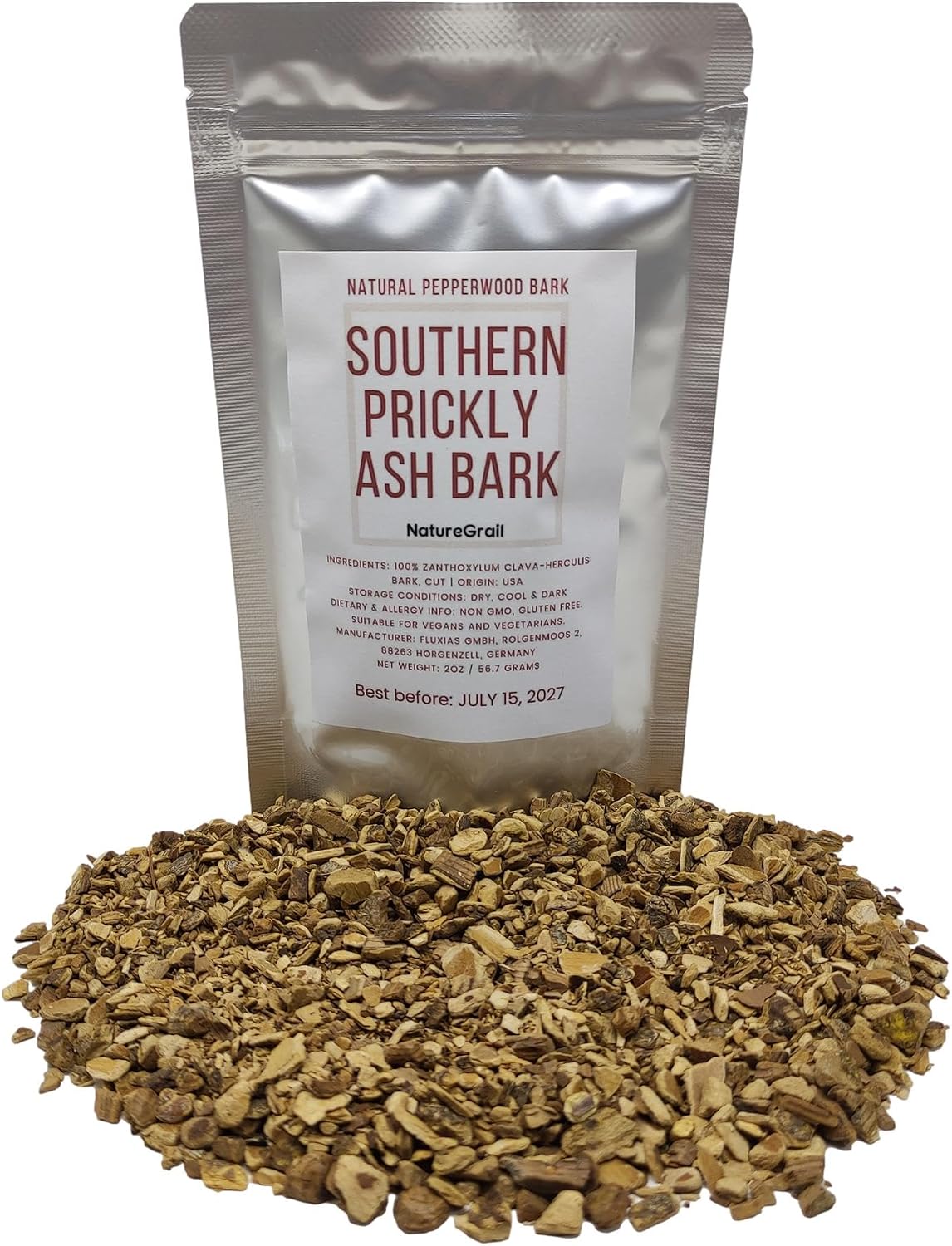 Southern Prickly Ash Bark - 100% Zanthoxylum Clava-herculis, Cut & Dried - Hercules' Club or Toothache Tree Bark - 2.0oz/56.7g