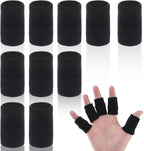 10PCS Finger Sleeves for Arthritis, Elastic Finger Support Sleeve Protectors & Finger Compression Sleeve for Joint Pain Relief, Finger Wraps Thumb Brace Guard for Relieving Calluses Pain(Black)