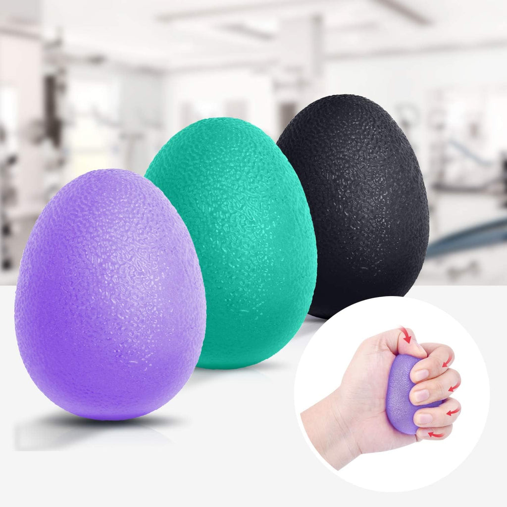 Peradix Hand Grip Strength Trainer, Stress Relief Ball, Wrist Rehab Therapy Hand Grip Equipment Ball Squishy Tools - Set of 3 Finger Resistance Exercise Squeezer