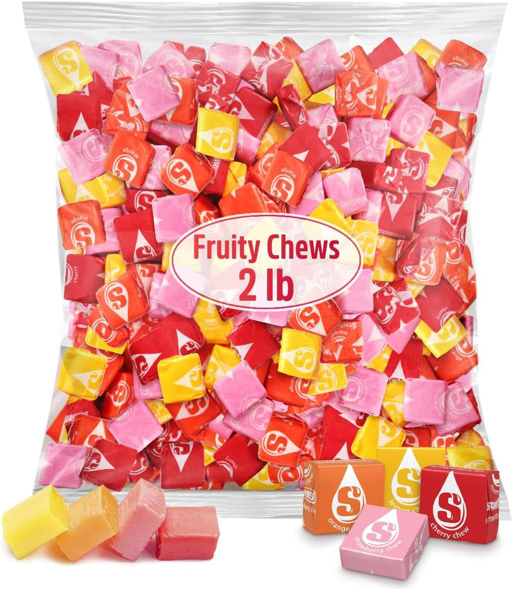 Fruit Chews Candy, 2lb Pack of Starbrst Candy Bulk, Individually Wrapped for Freshness and Easy Sharing, Perfect Bulk Candies for Buffet Spreads at Weddings, Movie Nights and School Functions